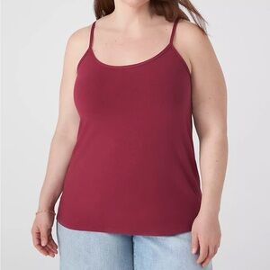 Spiegel plus size red adjustable spaghetti strap cotton stretch camisole size 1X